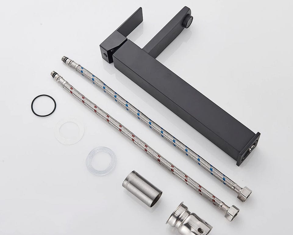 Baterie lavoar neagra, din alama cu montare in blat