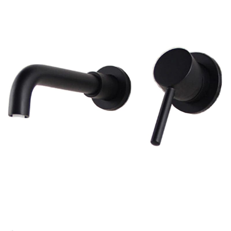 Baterie lavoar neagra Stev1203, din alama cu montare in perete