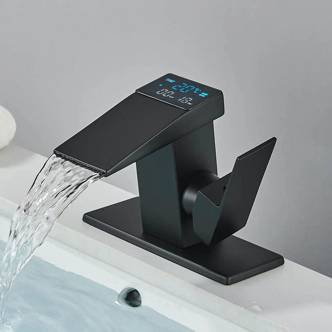 Baterie lavoar negru, cu display digital