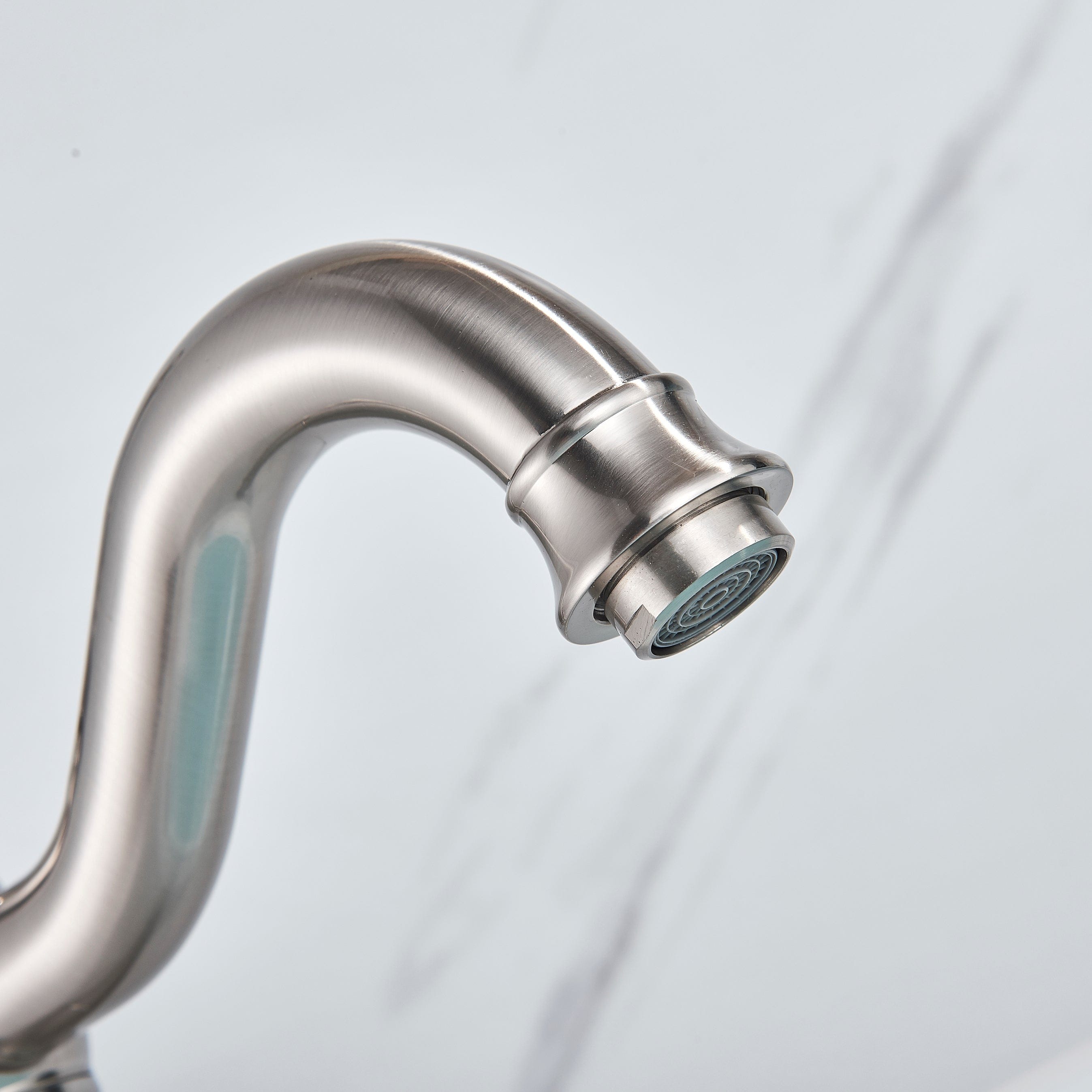 Baterie lavoar retro Groben Nose, montare pe blat, pipa flexibila 360 de grade, argintiu cromat