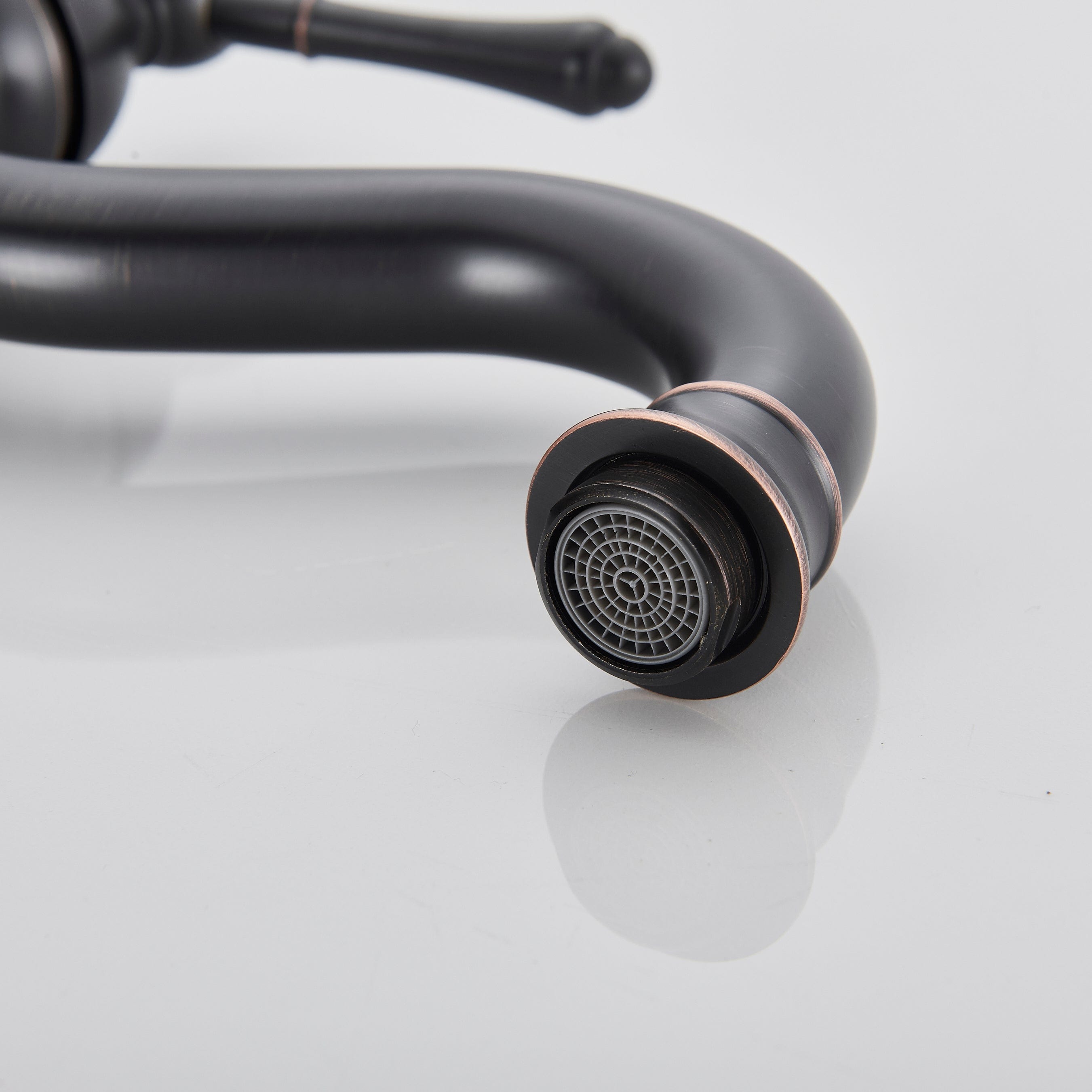 Baterie lavoar retro Groben Nose , montare pe blat, pipa flexibila 360 de grade, neagra