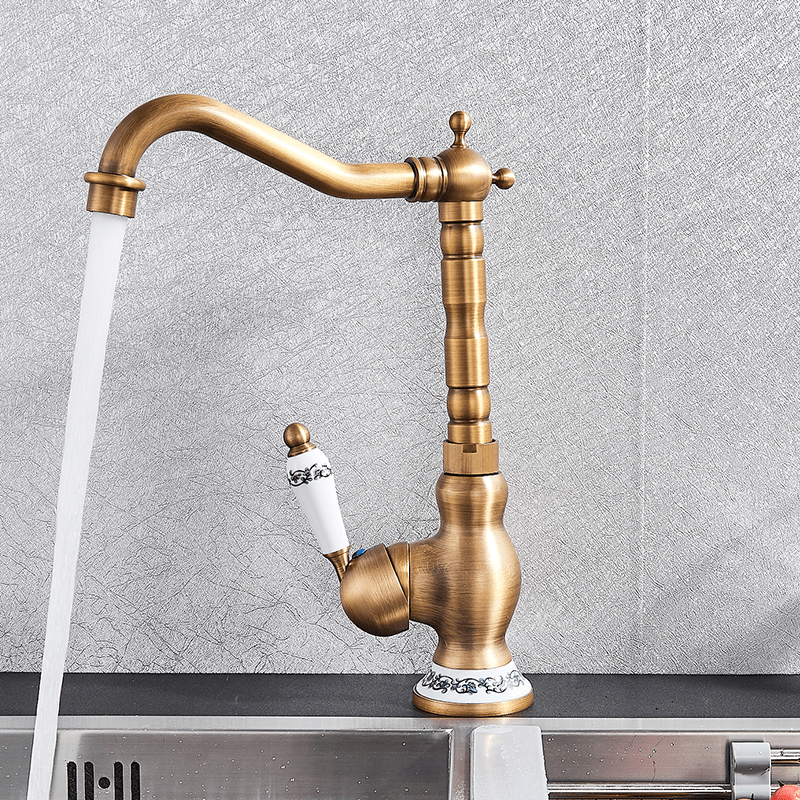 Baterie lavoar retro, inalta, cu montare pe chiuveta