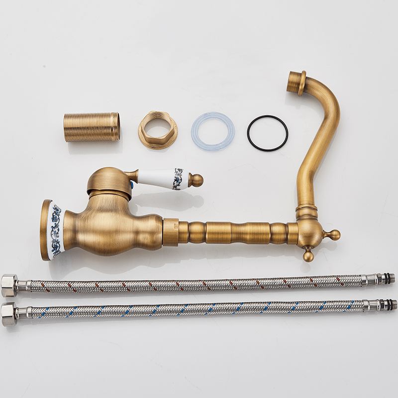 Baterie lavoar retro, inalta, cu montare pe chiuveta