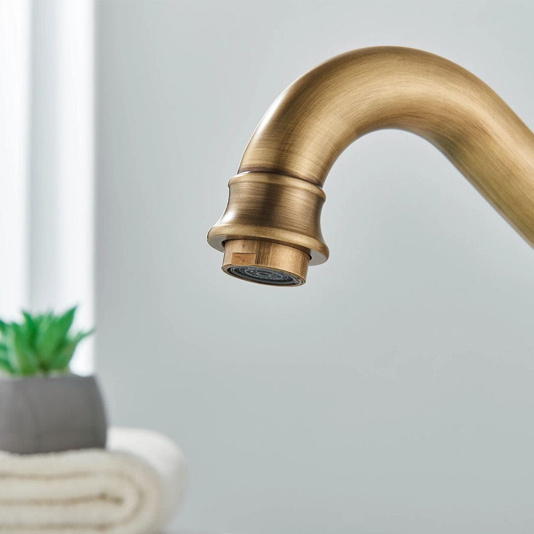 Baterie lavoar retro, montare pe blat, auriu mat