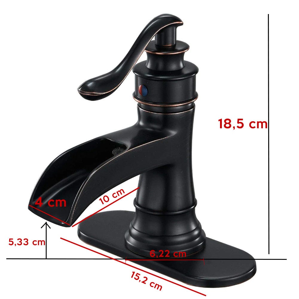 Baterie lavoar retro Stehen, neagra, montare pe chiuveta