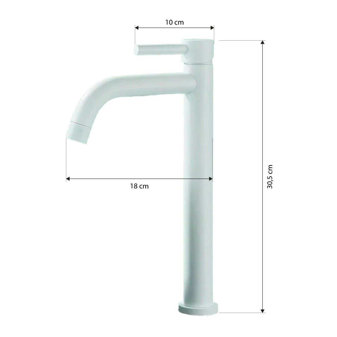 Baterie lavoar slim, cu montare in blat, alb lucios