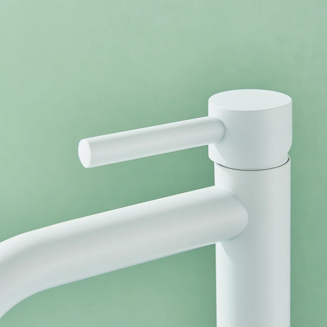 Baterie lavoar slim, cu montare in blat, alb lucios