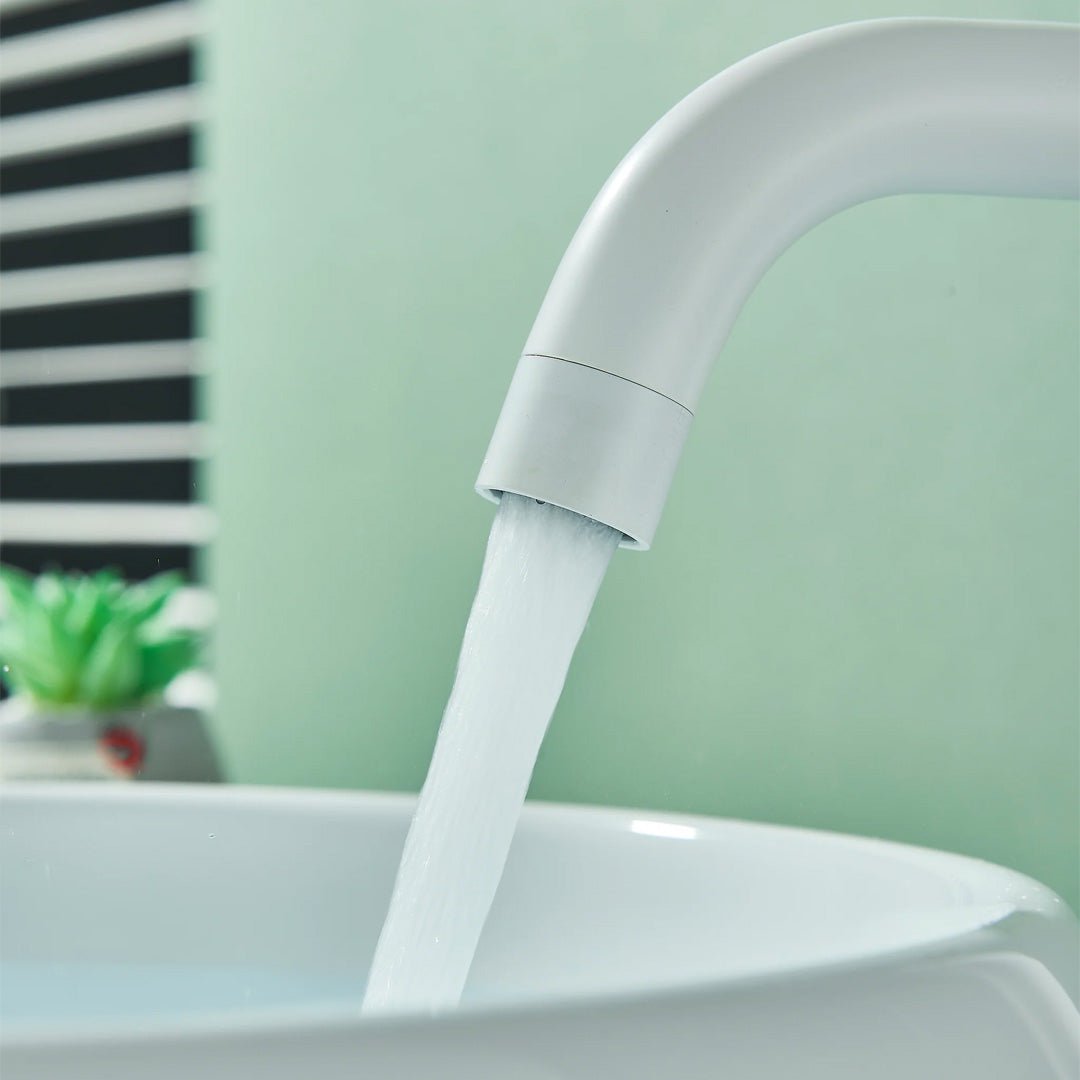 Baterie lavoar slim, cu montare in blat, alb lucios