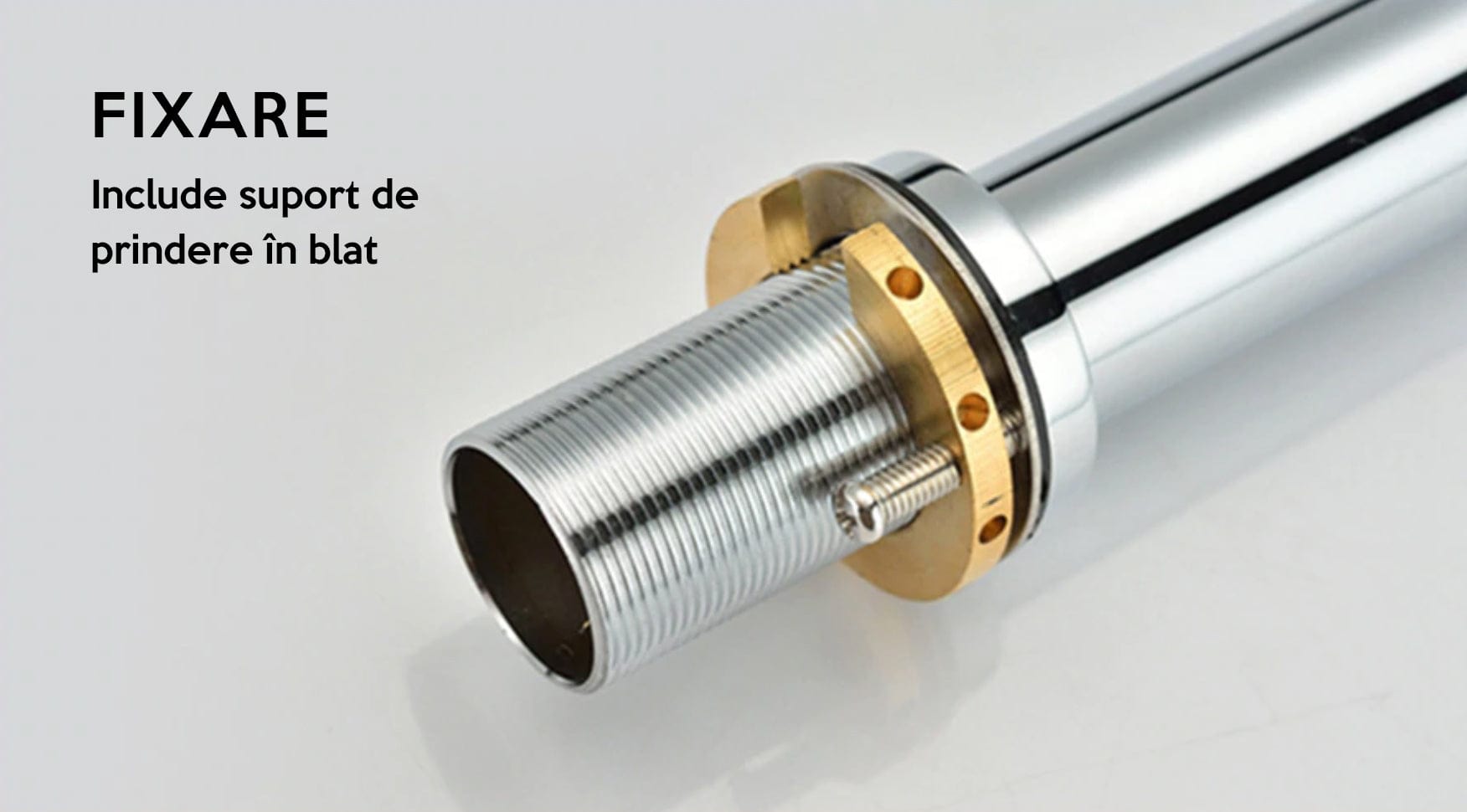 Baterie lavoar slim, cu montare in blat, argintiu cromat