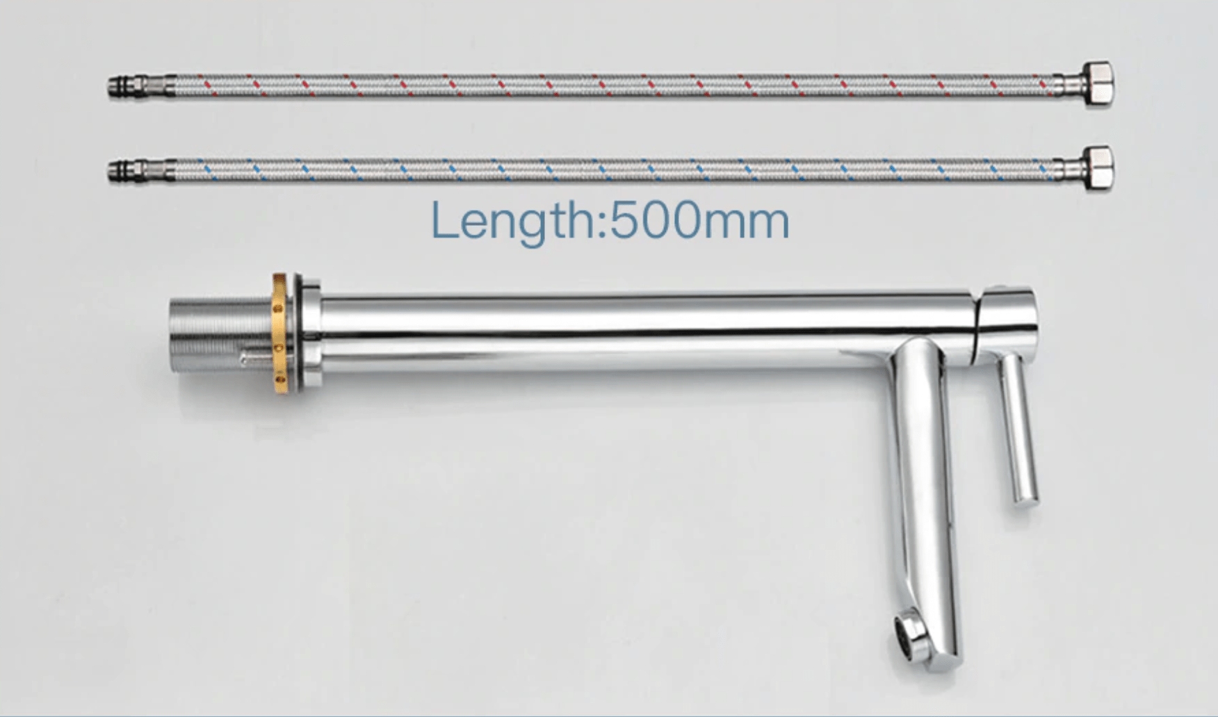 Baterie lavoar slim, cu montare in blat, argintiu cromat