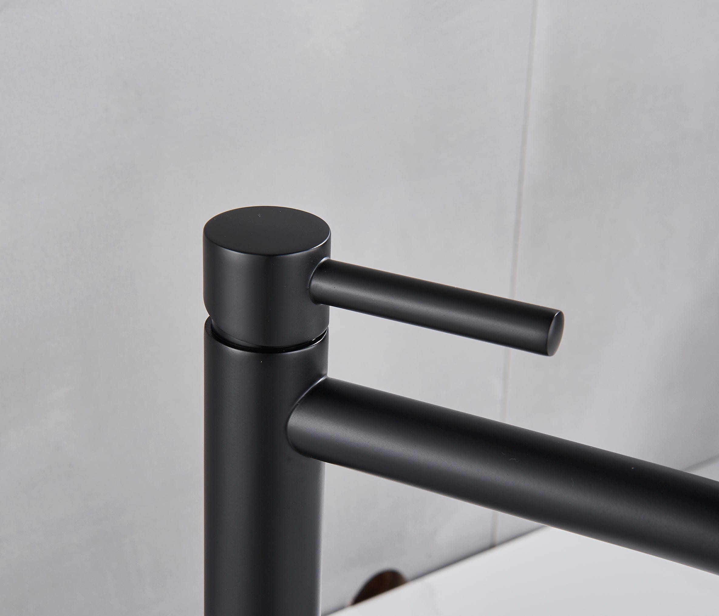 Baterie lavoar slim, cu montare in blat, negru mat