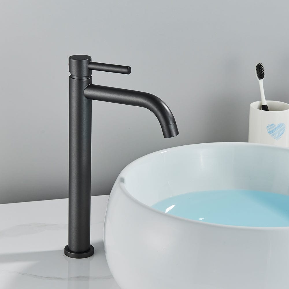 Baterie lavoar slim, cu montare pe blat, gri antracit