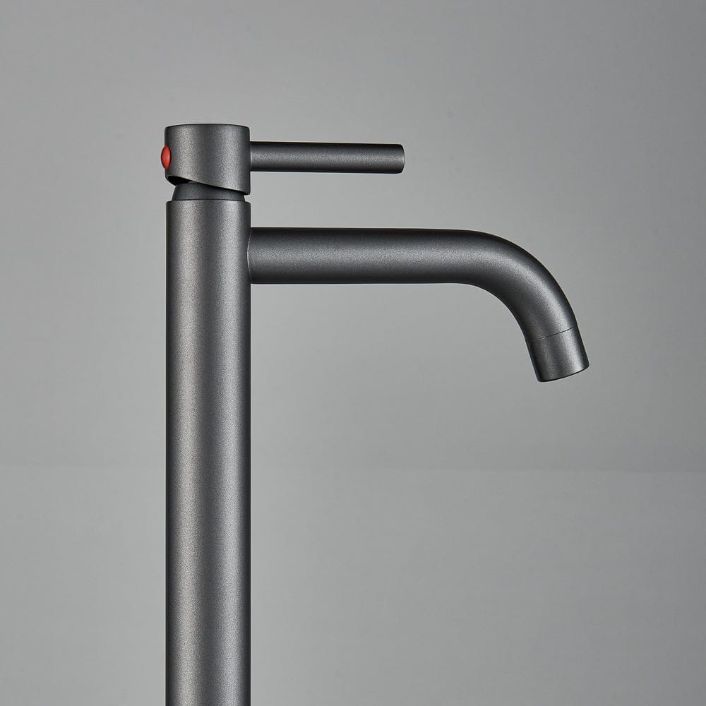 Baterie lavoar slim, cu montare pe blat, gri antracit