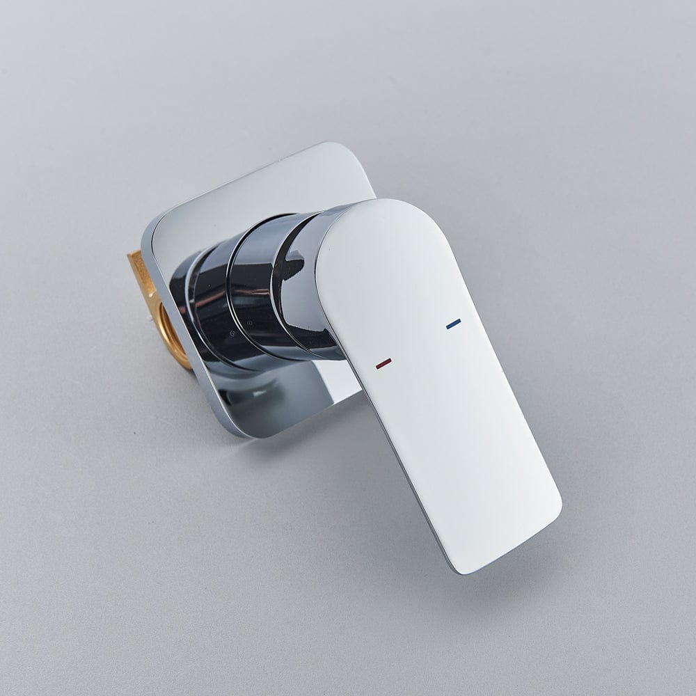 Baterie lavoar Waterfall, argintiu cromat, cu montare in perete, tip cascada