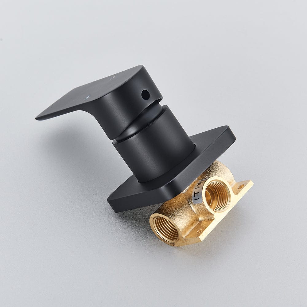 Baterie lavoar Waterfall, negru mat, cu montare in perete, tip cascada