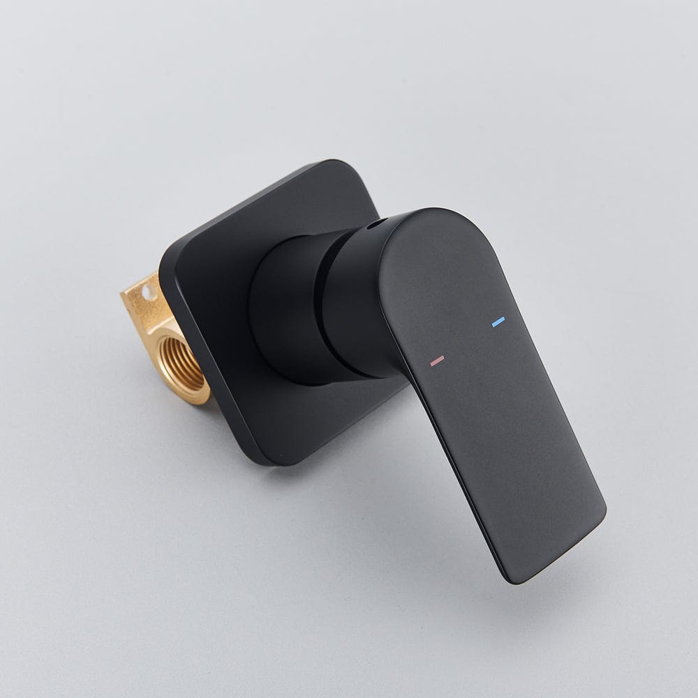 Baterie lavoar Waterfall, negru mat, cu montare in perete, tip cascada