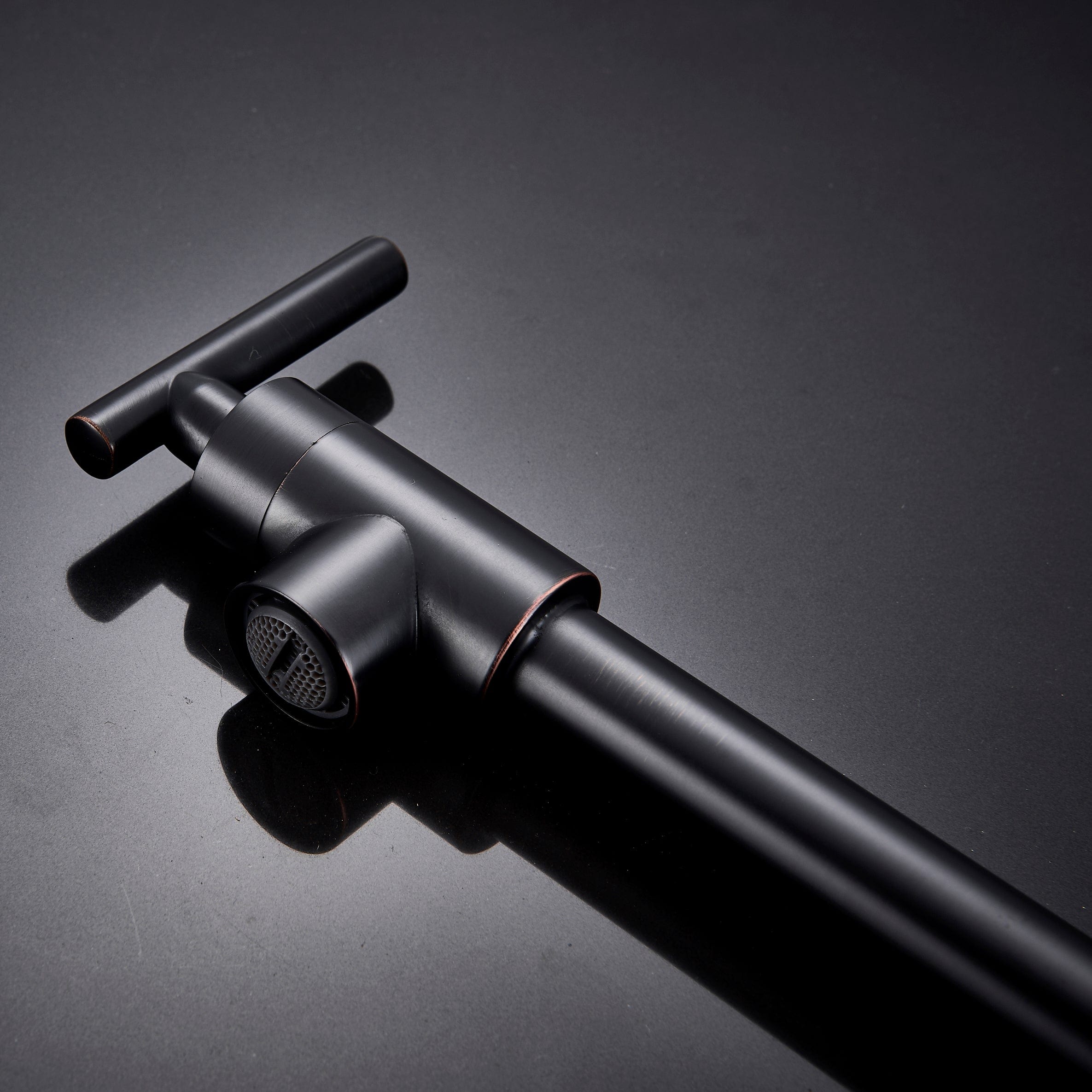 Baterie pentru aragaz din otel masiv, cu montare pe perete si cu brat pliabil, negru