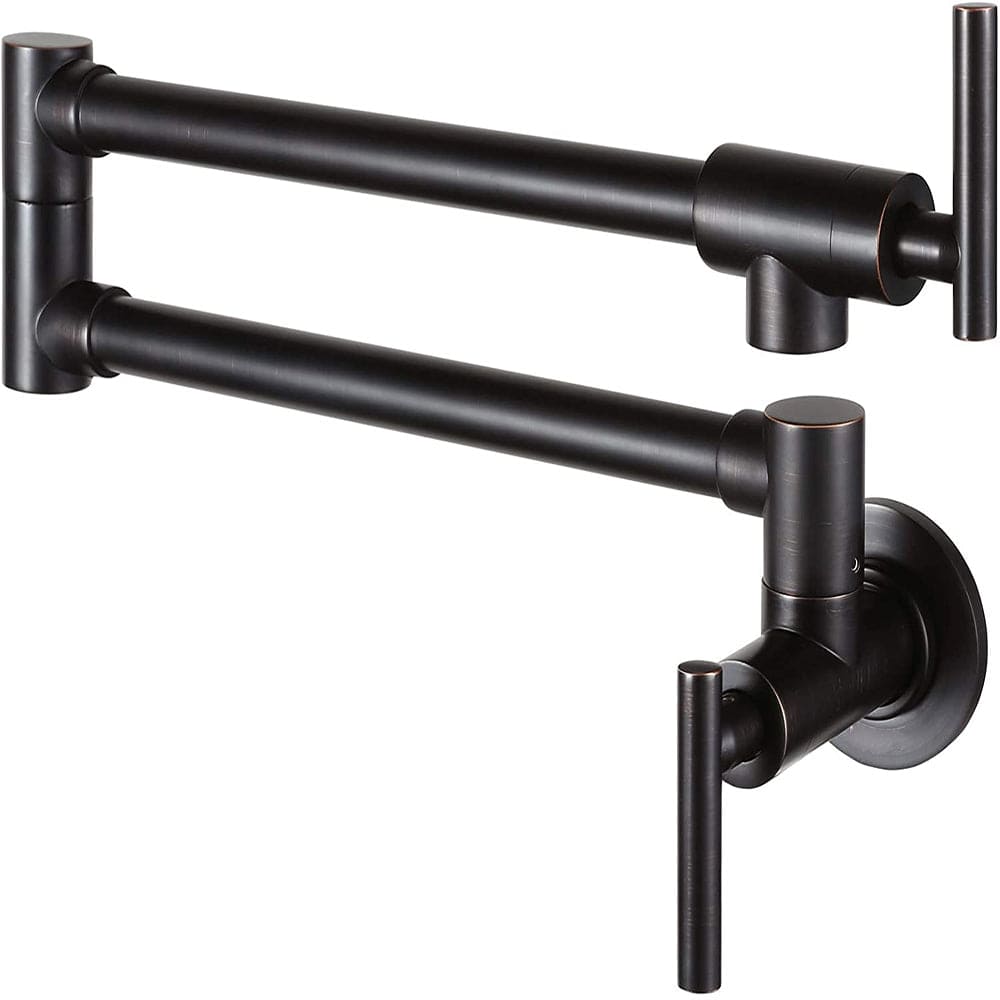 Baterie pentru aragaz din otel masiv, cu montare pe perete si cu brat pliabil, negru