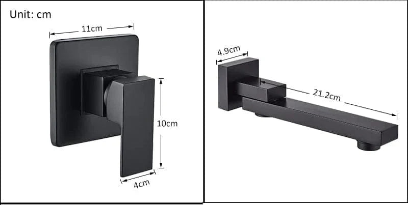 Baterie pentru lavoar, încastrată în perete, auriu