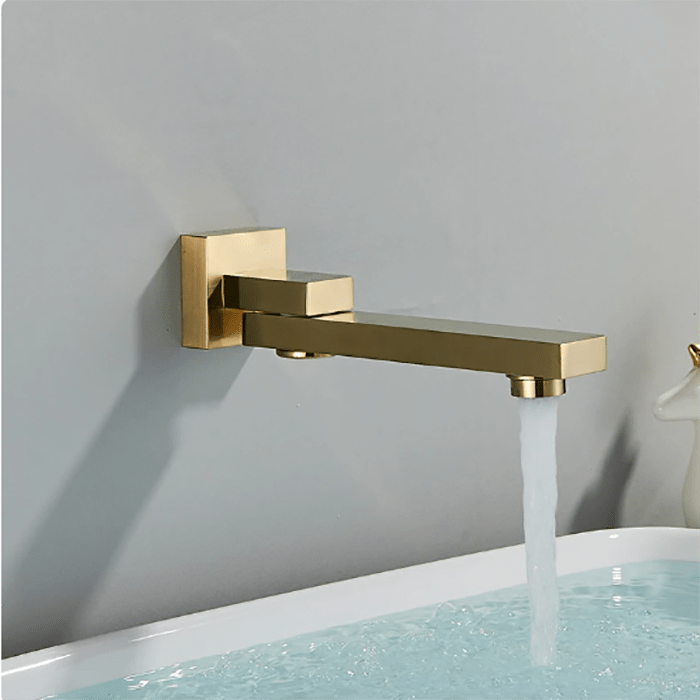 Baterie pentru lavoar, încastrată în perete, auriu