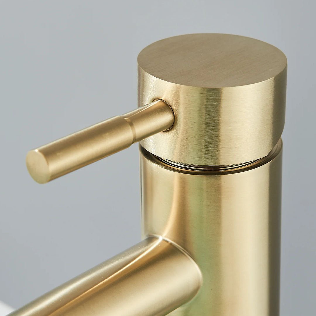 Baterie pentru lavoar low, auriu periat