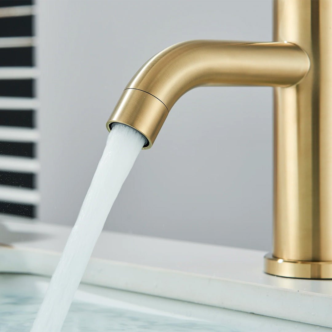 Baterie pentru lavoar low, auriu periat