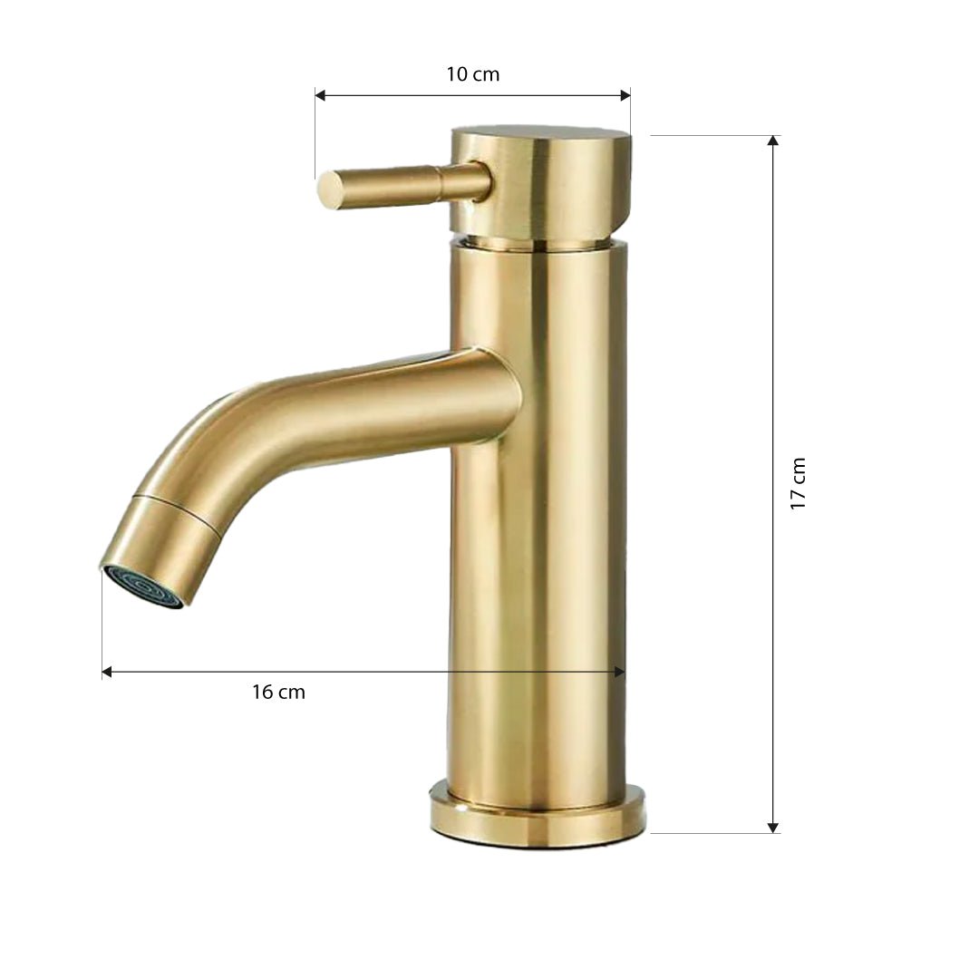 Baterie pentru lavoar low, auriu periat