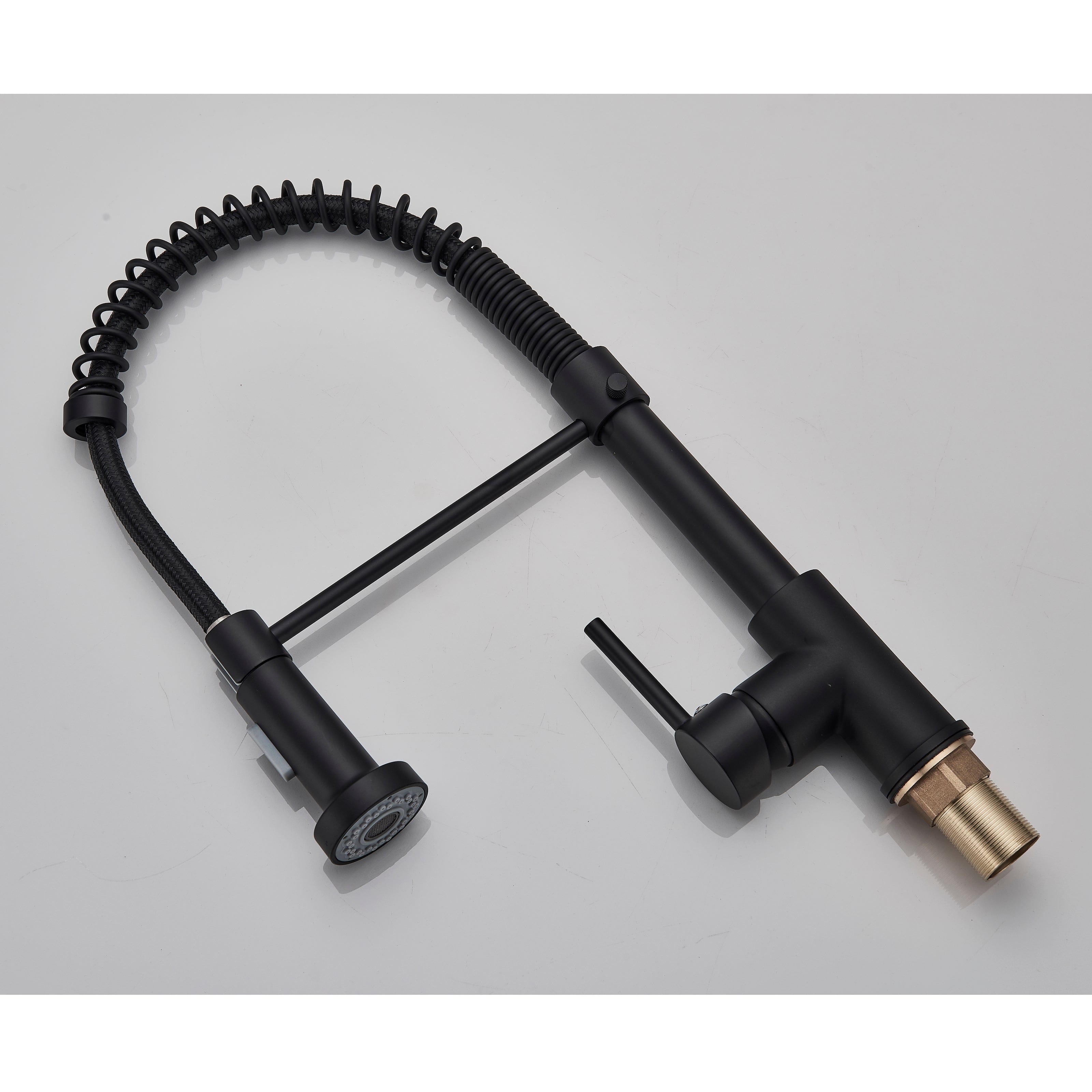 Baterie profesionala de bucatarie, cu dus flexibil, 2 functii de curgere, negru mat