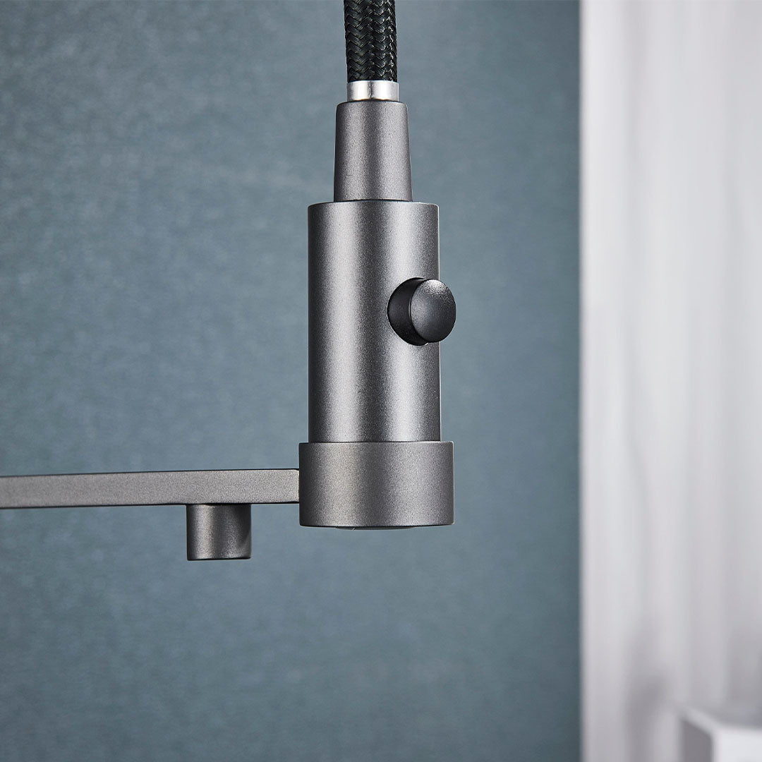 Baterie profesionala de bucatarie, cu dus flexibil, pipa pentru apa filtrata, gri mat