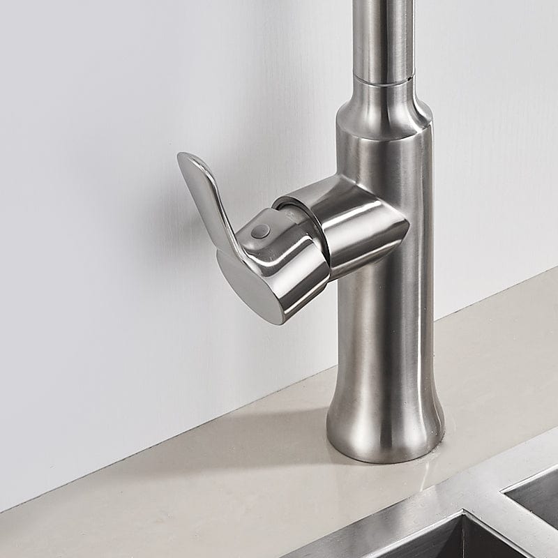 Baterie profesionala pentru bucatarie Herlich Chrome, cu 2 functii de curgere, dus extractibil, senzor tactil de pornire/oprire, argintiu nichelat