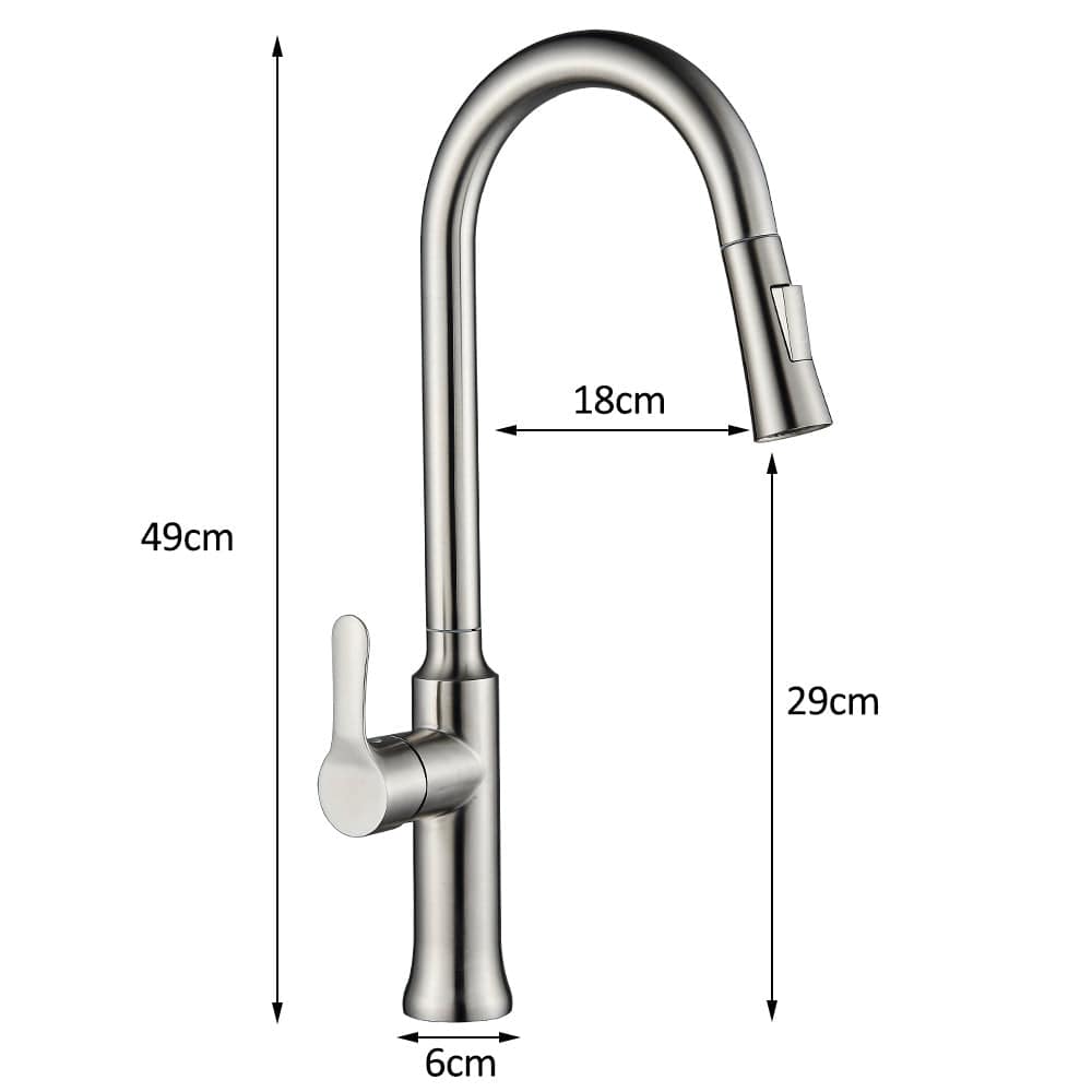 Baterie profesionala pentru bucatarie Herlich Chrome, cu 2 functii de curgere, dus extractibil, senzor tactil de pornire/oprire, argintiu nichelat