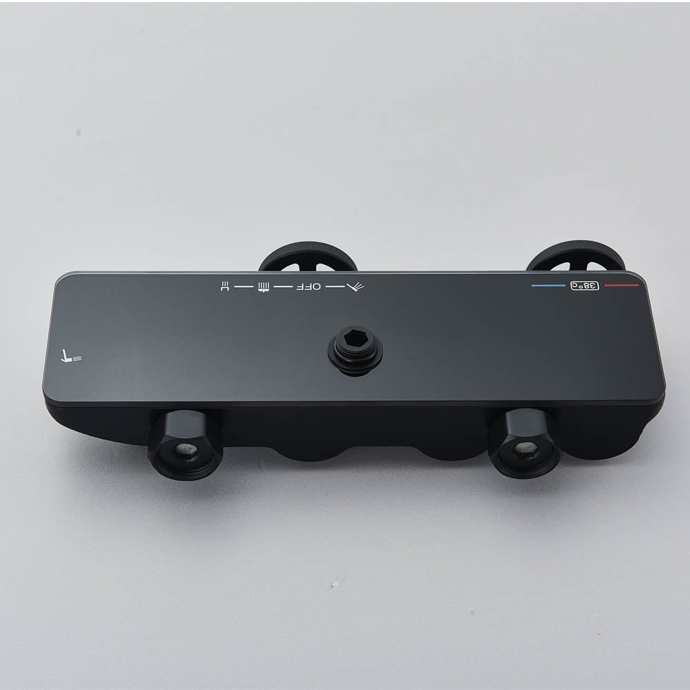 Coloană de duș cu afișaj digital de temperatură, negru mat, cu efect de ploaie