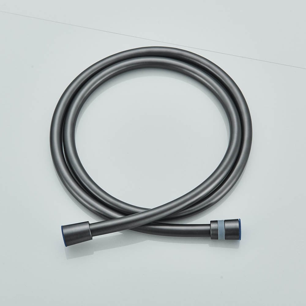 Coloană de duș cu afișaj digital și multiple funcții de curgere, gri, cu efect de ploaie