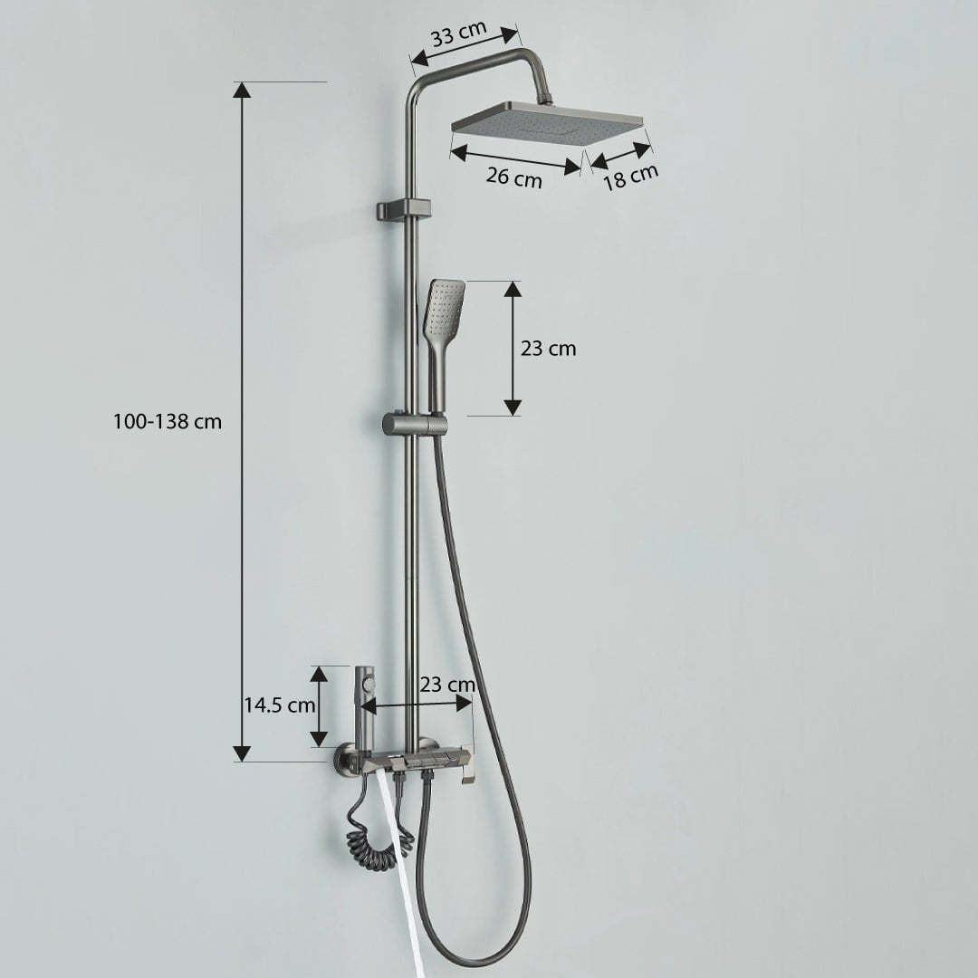 Coloana de dus, 4 functii de curgere, gri