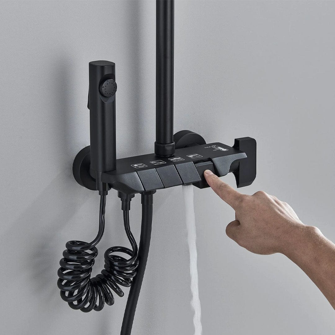 Coloana de dus, 4 functii de curgere, negru mat