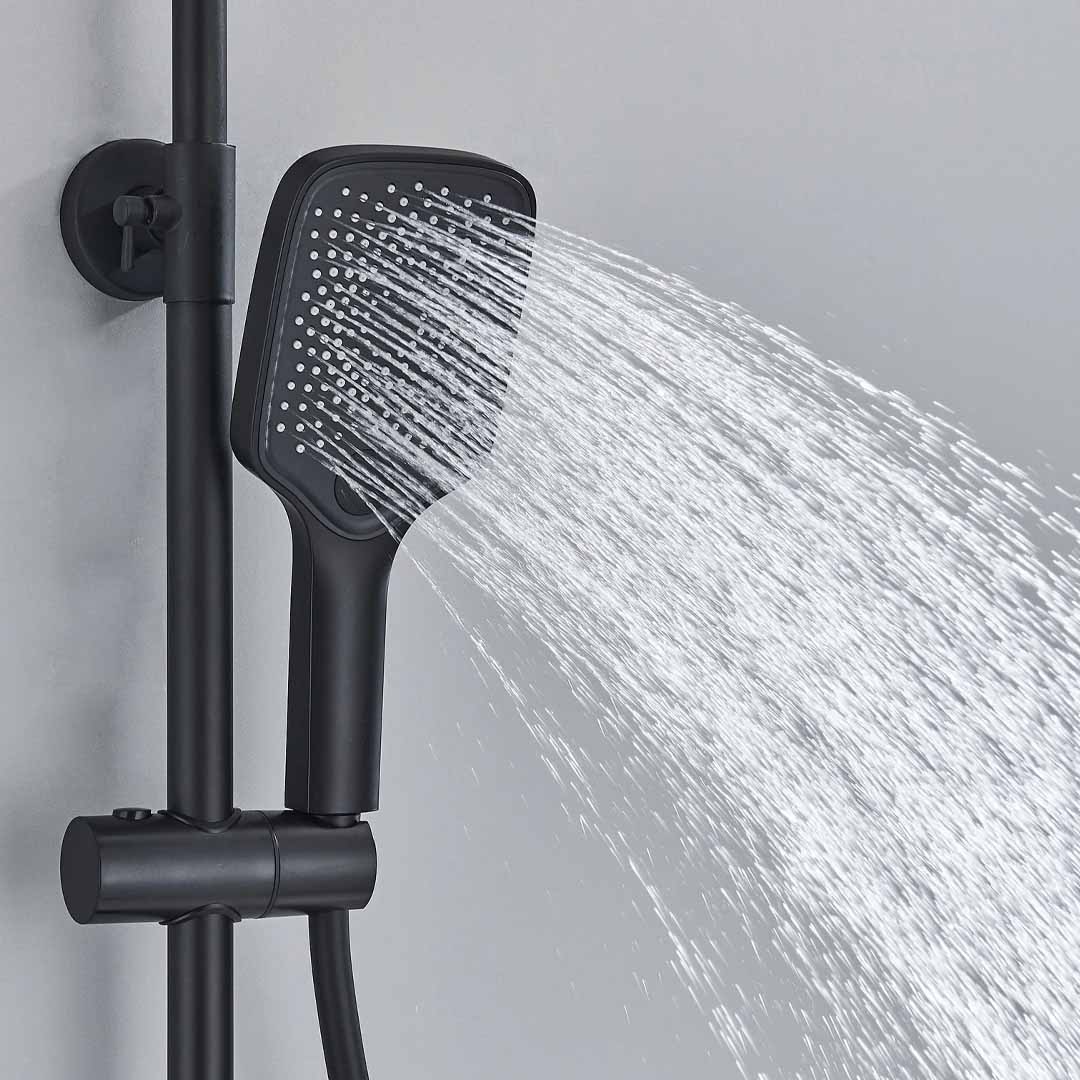 Coloana de dus, 4 functii de curgere, negru mat