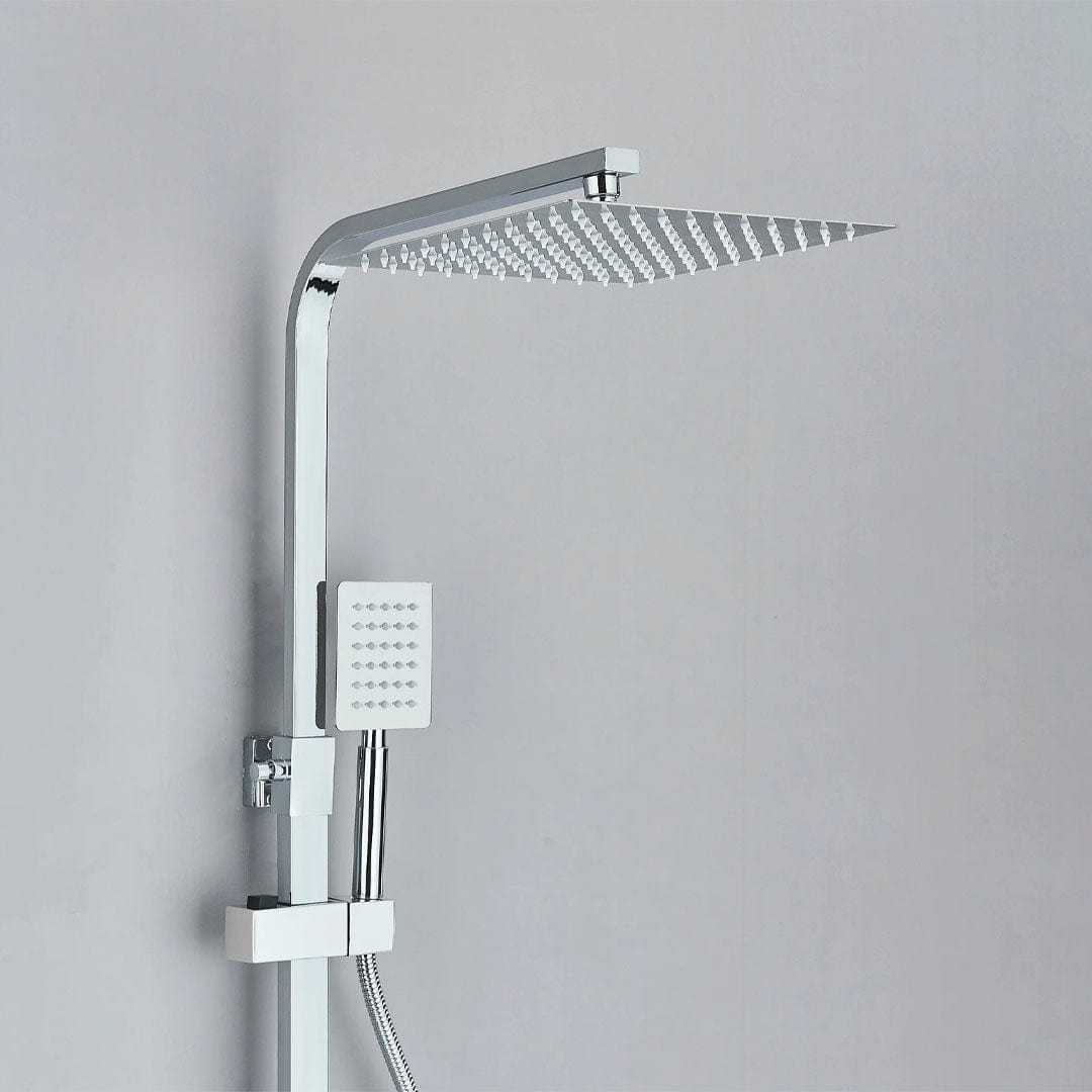 Coloana de dus, cu para patrata de 30 cm si efect de ploaie, argintiu