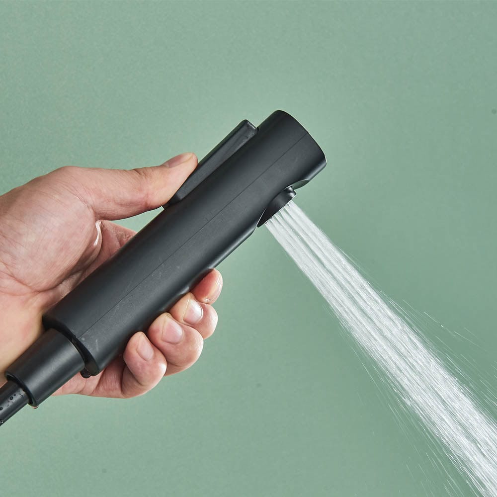 Coloană Duș cu termostat și afișaj de temperatură, negru mat, multiple funcții de curgere