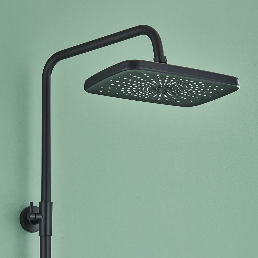 Coloană Duș cu termostat și afișaj de temperatură, negru mat, multiple funcții de curgere