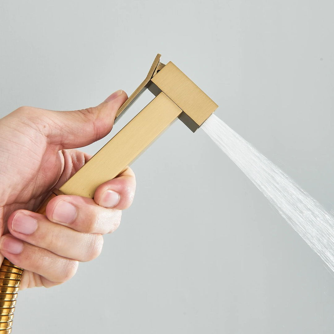 Coloana Dus, auriu mat, cu efect de ploaie, para dus 25 cm, 4 functii de curgere