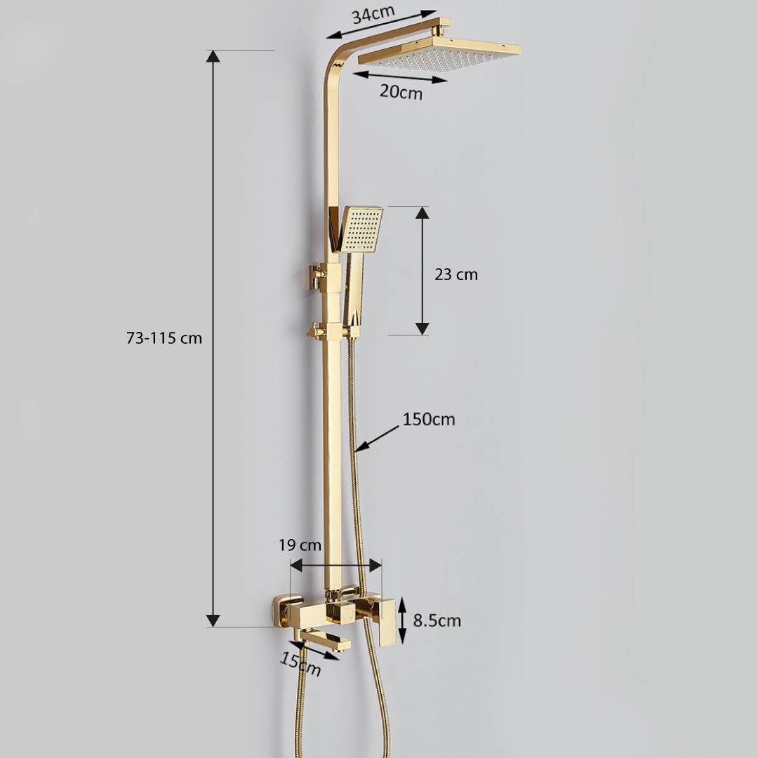 Coloana Dus, cu efect de ploaie, 3 functii de curgere, auriu