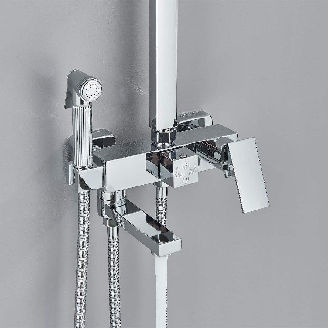 Coloana Dus cu efect de ploaie, 4 functii de curgere, argintiu