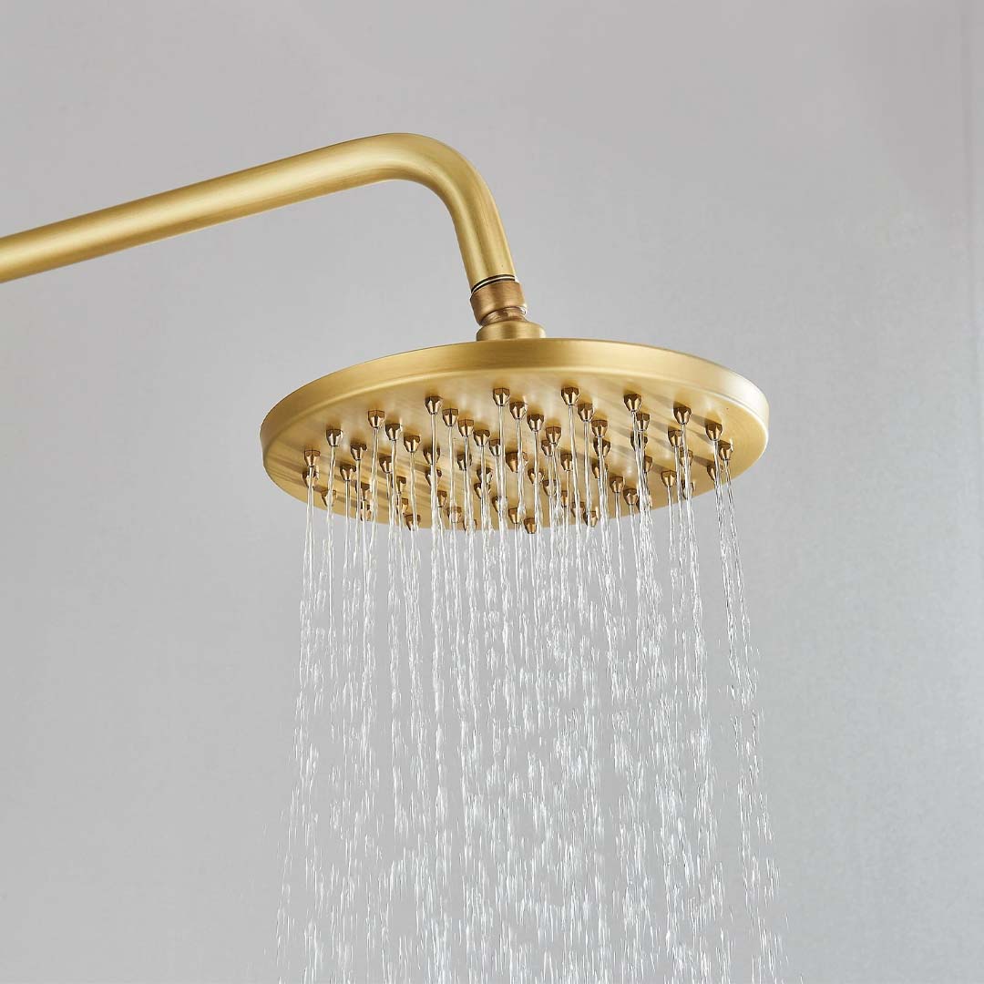 Coloana Dus, cu para rotunda si efect de ploaie, auriu