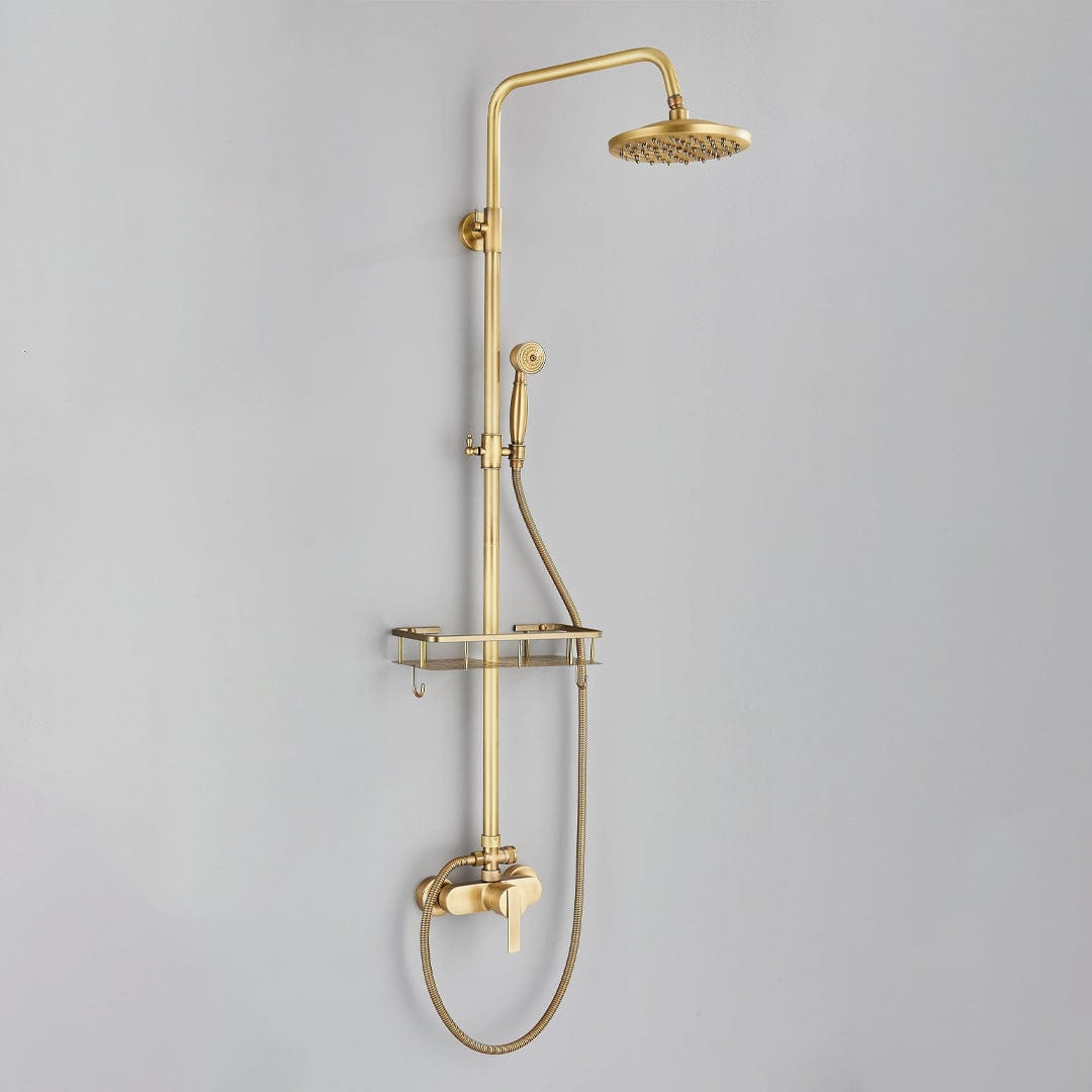 Coloana Dus, cu para rotunda si efect de ploaie, auriu