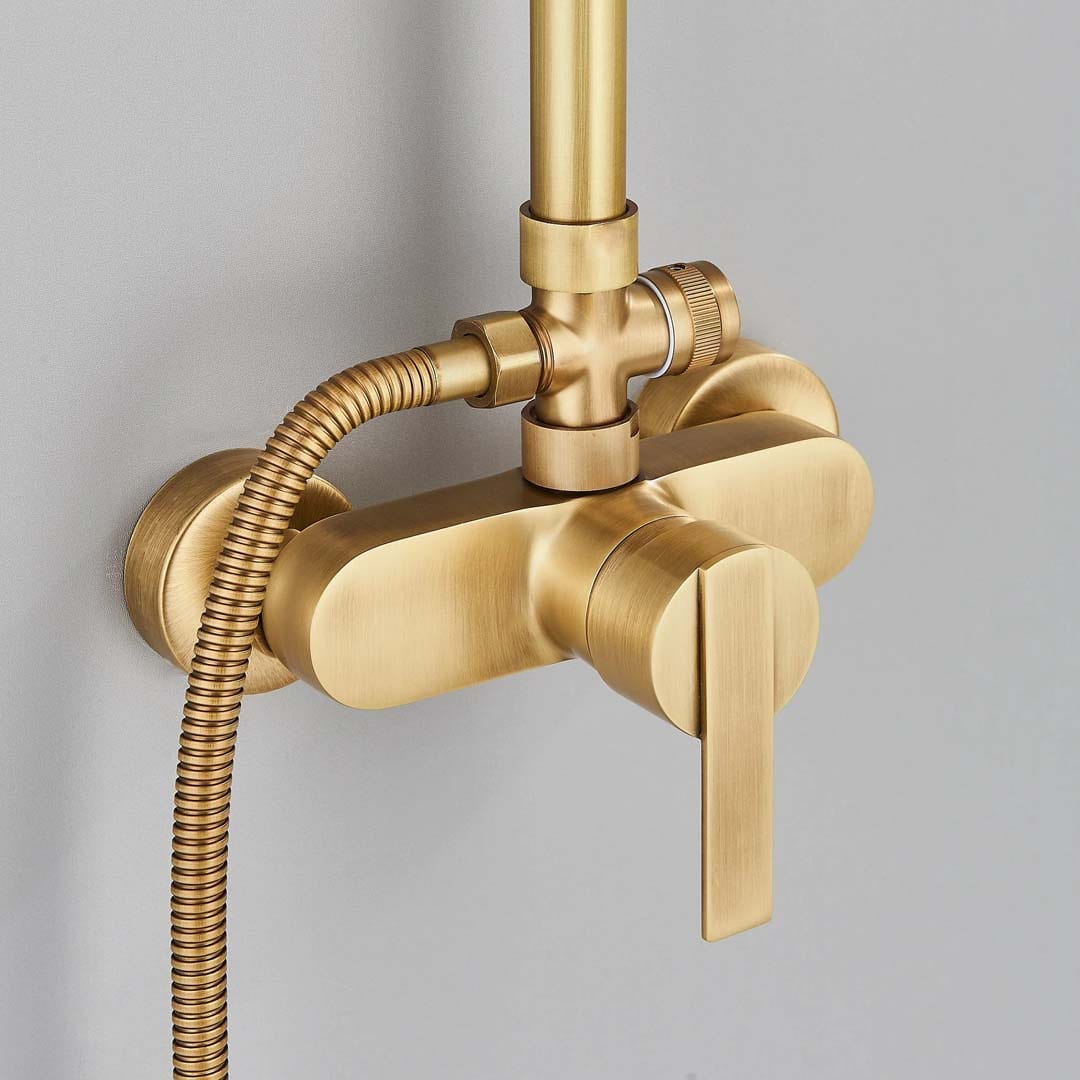 Coloana Dus, cu para rotunda si efect de ploaie, auriu