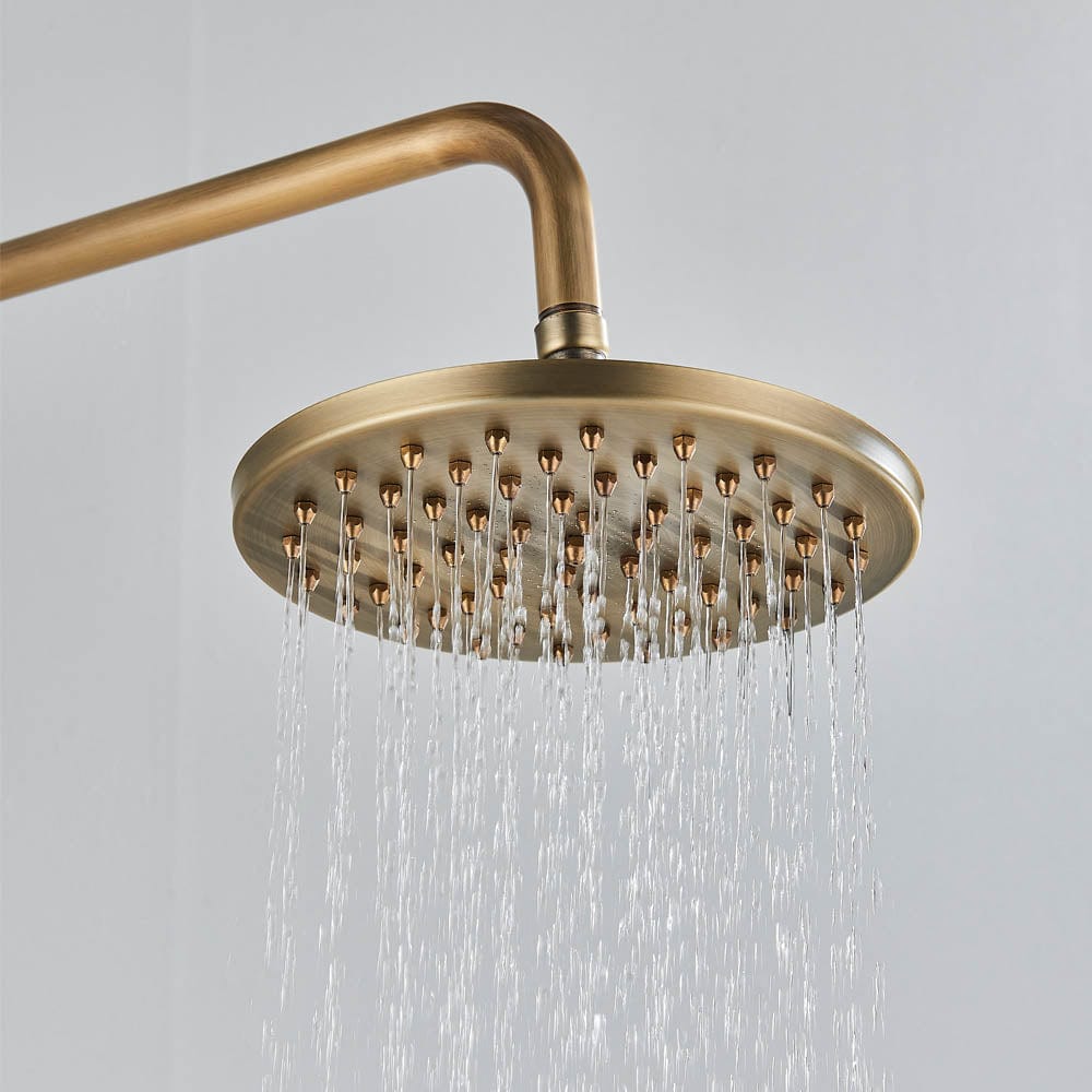 Coloana Dus, cu para rotunda si efect de ploaie, auriu, para ajustabila pe inaltime