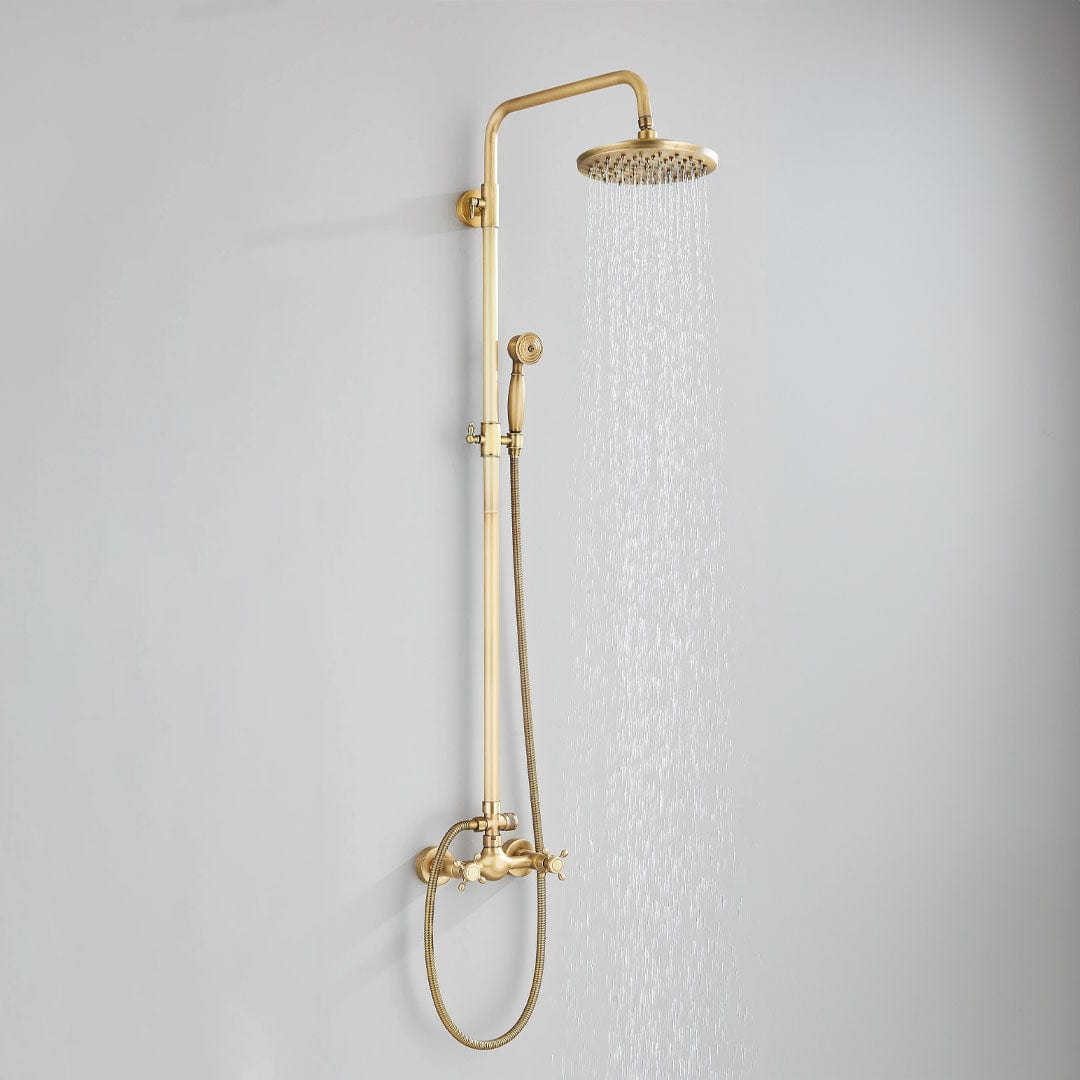 Coloana Dus, cu para rotunda si efect de ploaie, dubla comanda, auriu