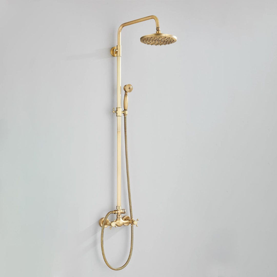 Coloana Dus, cu para rotunda si efect de ploaie, dubla comanda, auriu