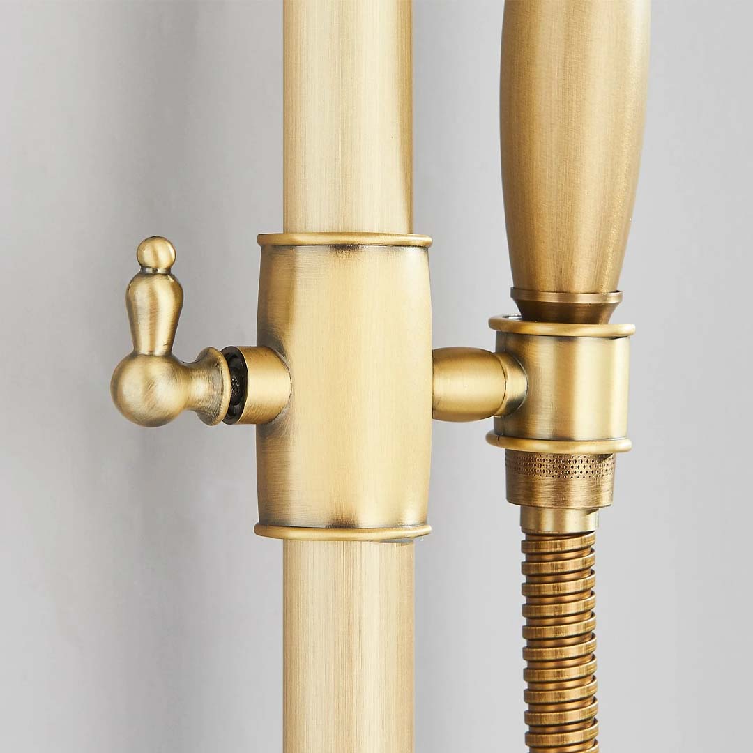 Coloana Dus, cu para rotunda si efect de ploaie, dubla comanda, auriu