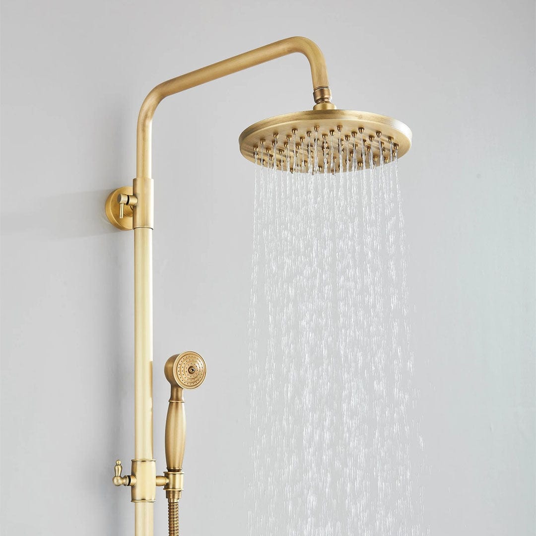 Coloana Dus, cu para rotunda si efect de ploaie, dubla comanda, auriu